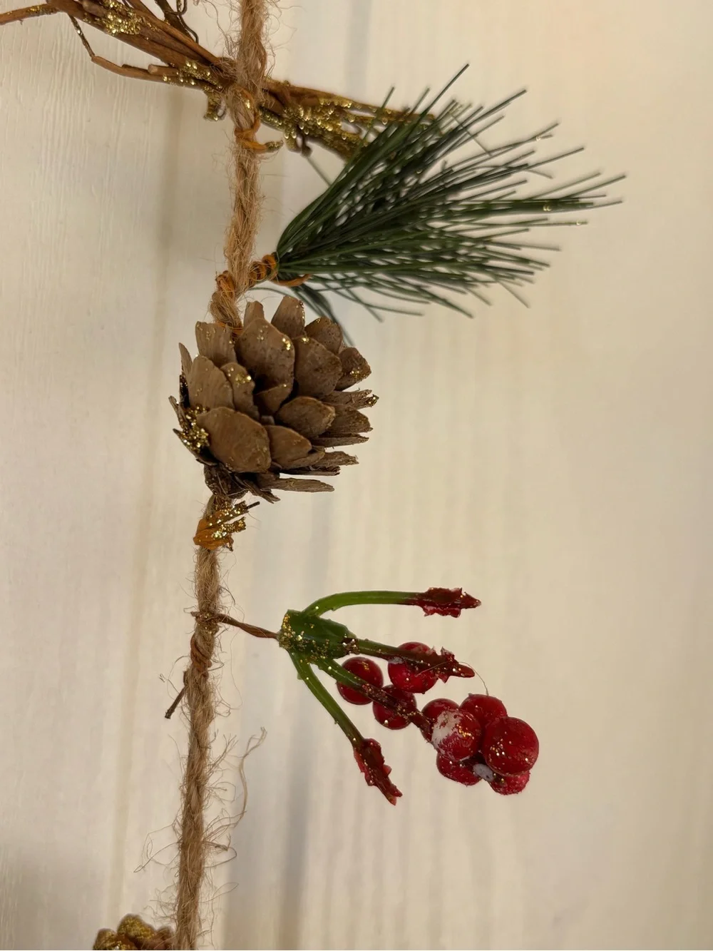 2 Ashland Holiday Pinecone and Berry Garland - Gold and Red